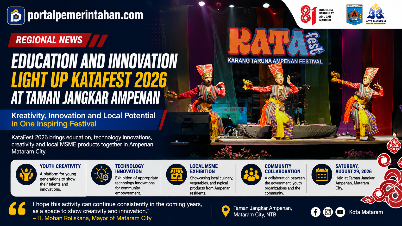 KataFest 2026 Hidupkan Ampenan, Inovasi Pemuda dan UMKM Lokal Jadi Sorotan